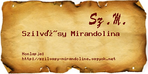 Szilvásy Mirandolina névjegykártya